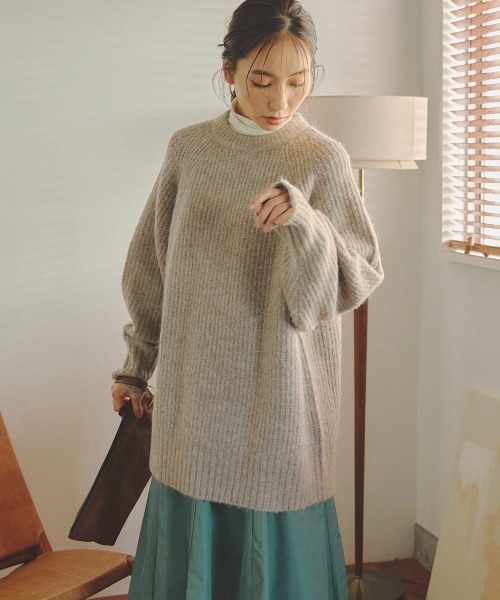 ミックスカラーヘアリーニット《手洗い可能》