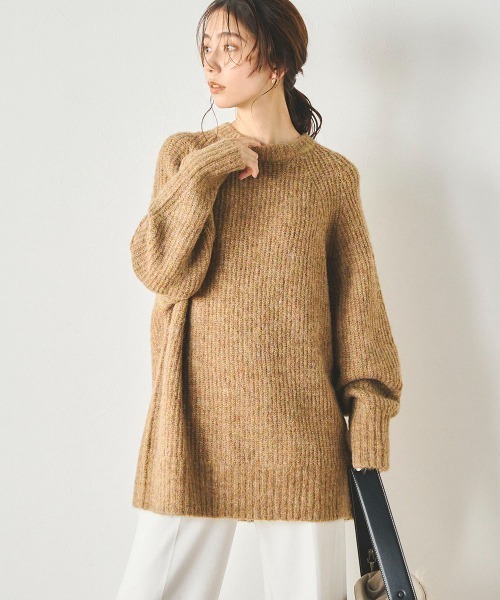 ミックスカラーヘアリーニット《手洗い可能》