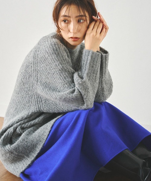 ミックスカラーヘアリーニット《手洗い可能》