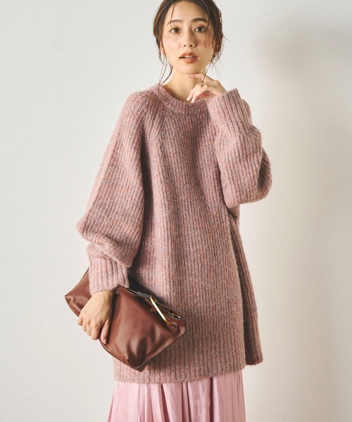 ミックスカラーヘアリーニット《手洗い可能》