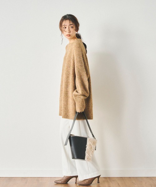 ミックスカラーヘアリーニット《手洗い可能》