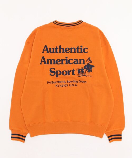 90s USA製ラッセルアスレチッククルーネックスウェット オレンジXL 90s