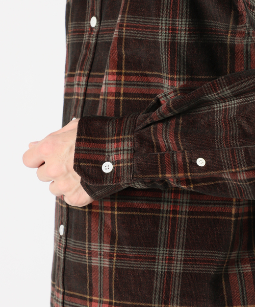 JOURNAL STANDARD（ジャーナルスタンダード）の「コーデュロイチェック レギュラーシャツ（シャツ/ブラウス・メンズ・モカ/ブラウン系その他/ダークブルー/コバルトブルー・MEDIUM/LARGE）」の13枚目の写真