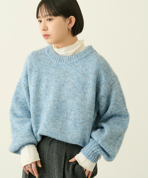 Aunt Marie's(アントマリーズ)の「ミックス袖ボリュームニット(ニット/セーター・レディース・グリーン/ブルー/ピンク/ベージュ・FREE)」の10枚目の写真