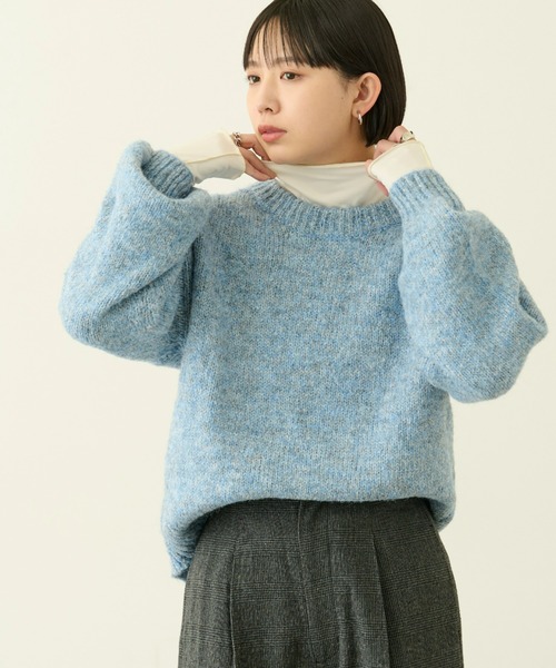 Aunt Marie's(アントマリーズ)の「ミックス袖ボリュームニット(ニット/セーター・レディース・グリーン/ブルー/ピンク/ベージュ・FREE)」の8枚目の写真