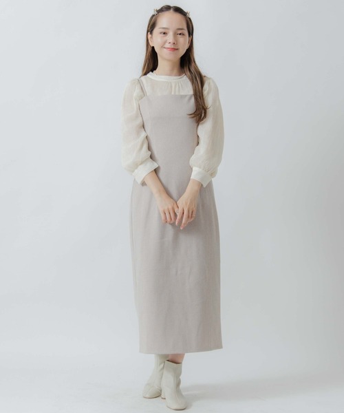 flower（フラワー）の「シェイプチェックワンピース2（ワンピース・レディース・ベージュ/ブラウン・FREE）」の16枚目の写真