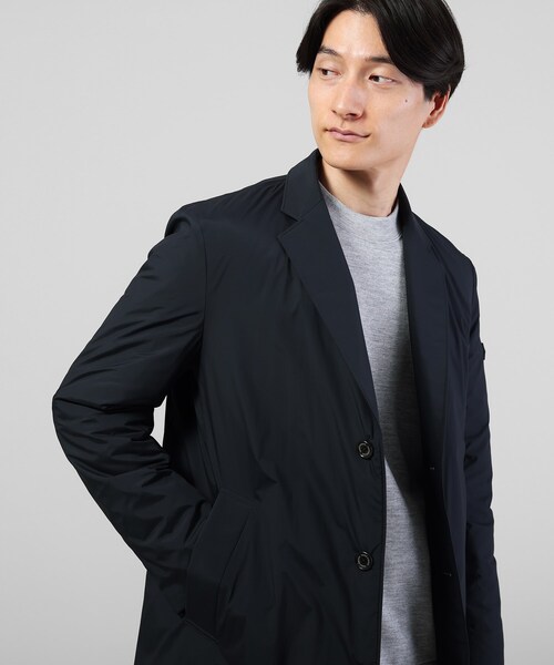 TAKEO KIKUCHI（タケオキクチ）の「◆軽量タフタ ダウンチェスター（チェスターコート・メンズ・サンドベージュ/ネイビー・03）」の14枚目の写真