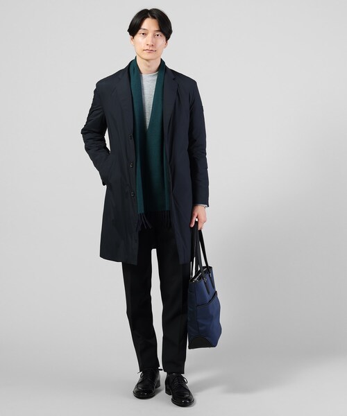 TAKEO KIKUCHI（タケオキクチ）の「◆軽量タフタ ダウンチェスター（チェスターコート・メンズ・サンドベージュ/ネイビー・03）」の19枚目の写真