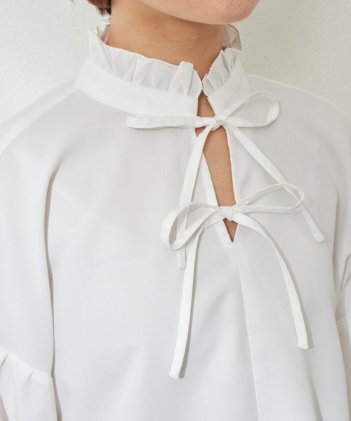 MERLOT(メルロー)の「フリルリボンブラウス(シャツ/ブラウス・レディース・ホワイト/ブラック・FREE)」の20枚目の写真