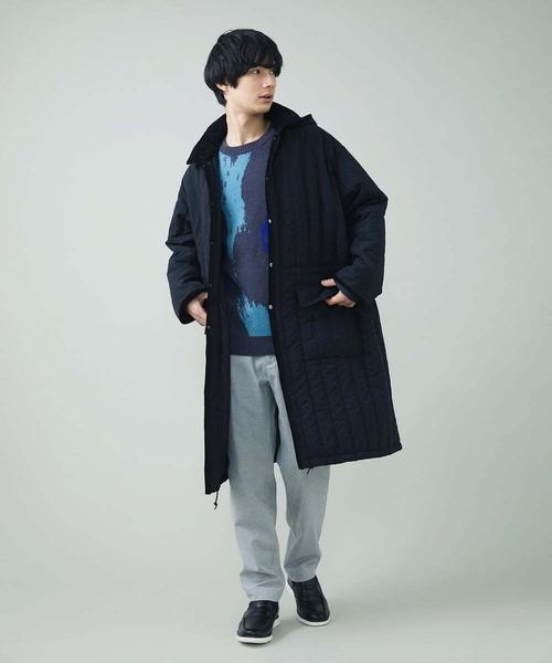 a.v.v(アーヴェヴェ)の「ペインター柄ワイドシルエットクルーニット(ニット/セーター・メンズ・ブラウン/チャコールグレー・48/50/46)」の4枚目の写真