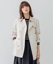 コットンポリエステルギャバジン トレンチコート