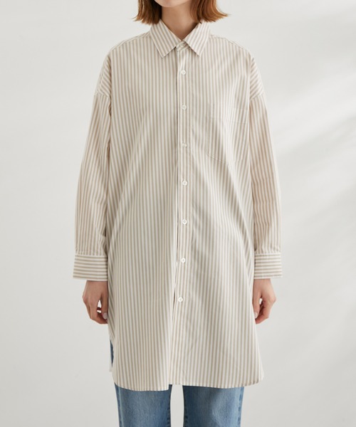 ROPE' PICNIC(ロペピクニック)の「ストライプチュニックシャツ(シャツ/ブラウス・レディース・ベージュ/ネイビー・38)」の17枚目の写真