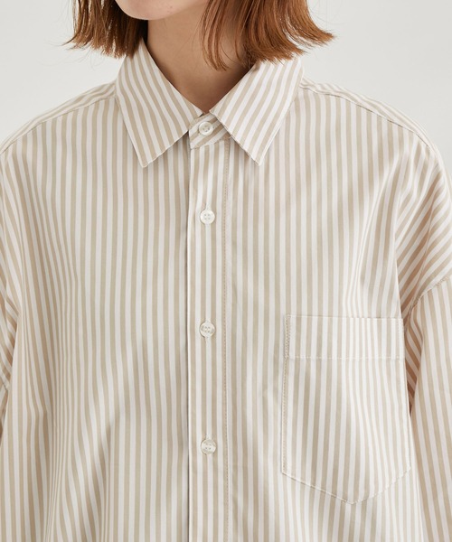 ROPE' PICNIC(ロペピクニック)の「ストライプチュニックシャツ(シャツ/ブラウス・レディース・ベージュ/ネイビー・38)」の8枚目の写真