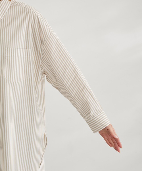 ROPE' PICNIC(ロペピクニック)の「ストライプチュニックシャツ(シャツ/ブラウス・レディース・ベージュ/ネイビー・38)」の20枚目の写真