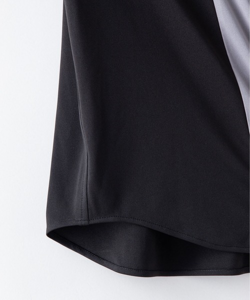 UNIIT(ユニット)の「【UNIIT/ユニット】ポリストレッチ 切り替え ルーズシルエット ビッグシルエット シャツ 幾何学模様 ジオメトリック 韓国ファッション モードファッション キレイ目(シャツ/ブラウス・メンズ・ホワイト/ブラック/ベージュ・MEDIUM/LARGE)」の4枚目の写真