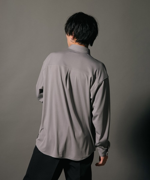 UNIIT(ユニット)の「【UNIIT/ユニット】ポリストレッチ 切り替え ルーズシルエット ビッグシルエット シャツ 幾何学模様 ジオメトリック 韓国ファッション モードファッション キレイ目(シャツ/ブラウス・メンズ・ホワイト/ブラック/ベージュ・MEDIUM/LARGE)」の14枚目の写真