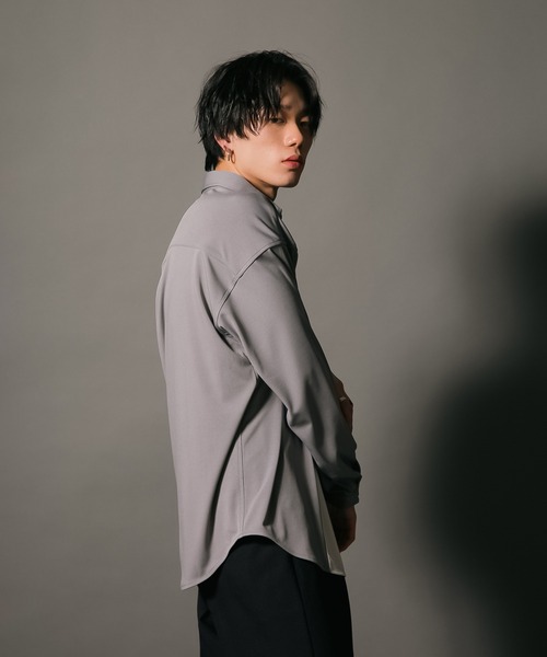 UNIIT(ユニット)の「【UNIIT/ユニット】ポリストレッチ 切り替え ルーズシルエット ビッグシルエット シャツ 幾何学模様 ジオメトリック 韓国ファッション モードファッション キレイ目(シャツ/ブラウス・メンズ・ホワイト/ブラック/ベージュ・MEDIUM/LARGE)」の15枚目の写真