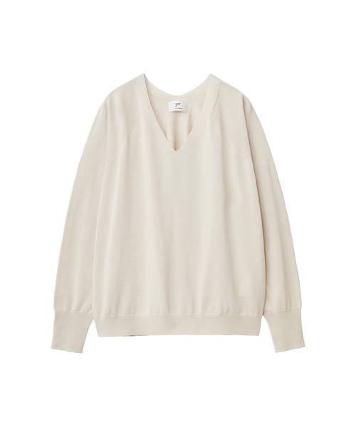 1er Arrondissement(プルミエアロンディスモン)の「コットンシルクホールガーメントVネックプルオーバー(ニット/セーター・レディース・モカ/ベージュ/イエロー/ブラック・FREE)」の3枚目の写真