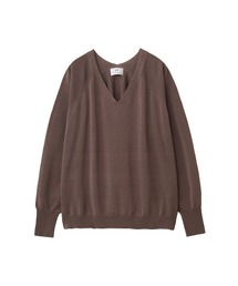 コットンシルクホールガーメントVネックプルオーバー