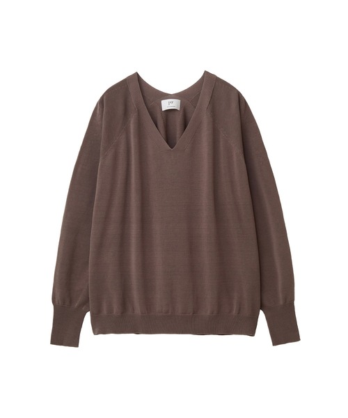 1er Arrondissement(プルミエアロンディスモン)の「コットンシルクホールガーメントVネックプルオーバー(ニット/セーター・レディース・モカ/ベージュ/イエロー/ブラック・FREE)」の1枚目の写真