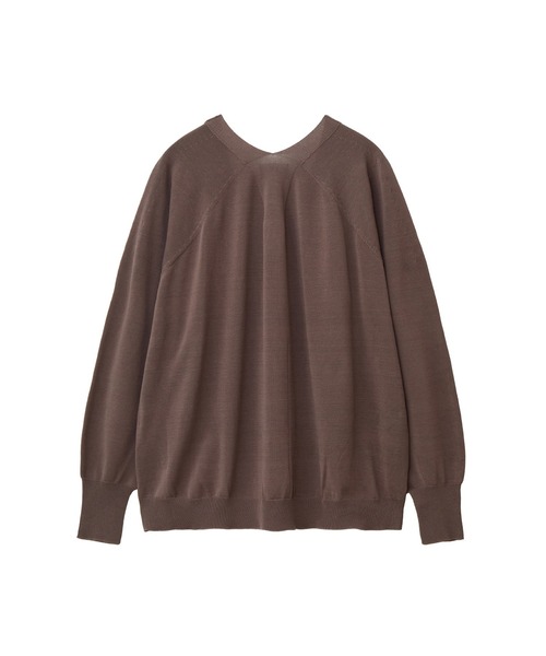 1er Arrondissement(プルミエアロンディスモン)の「コットンシルクホールガーメントVネックプルオーバー(ニット/セーター・レディース・モカ/ベージュ/イエロー/ブラック・FREE)」の9枚目の写真