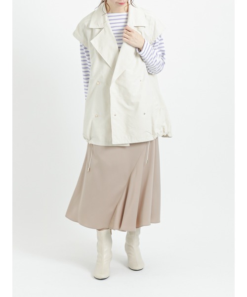 Te chichi（テチチ）の「ミドル丈トレンチジレベスト（ベスト・レディース・オフホワイト/カーキ・ﾌﾘ-）」の3枚目の写真