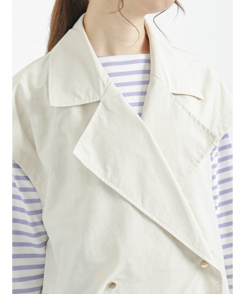 Te chichi（テチチ）の「ミドル丈トレンチジレベスト（ベスト・レディース・オフホワイト/カーキ・ﾌﾘ-）」の10枚目の写真