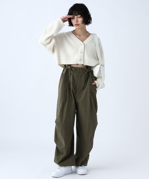 PAGEBOY(ページボーイ)の「ガラアミニットショートカーディガン(カーディガン/ボレロ・レディース・ブラック/オフホワイト/イエロー/グリーン・FREE)」の7枚目の写真