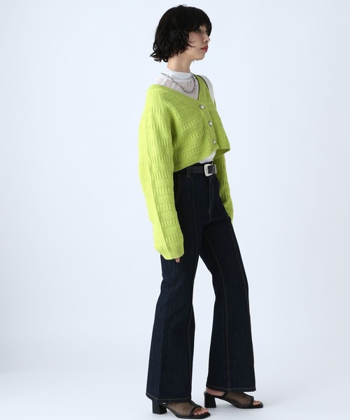 PAGEBOY(ページボーイ)の「ガラアミニットショートカーディガン(カーディガン/ボレロ・レディース・ブラック/オフホワイト/イエロー/グリーン・FREE)」の14枚目の写真
