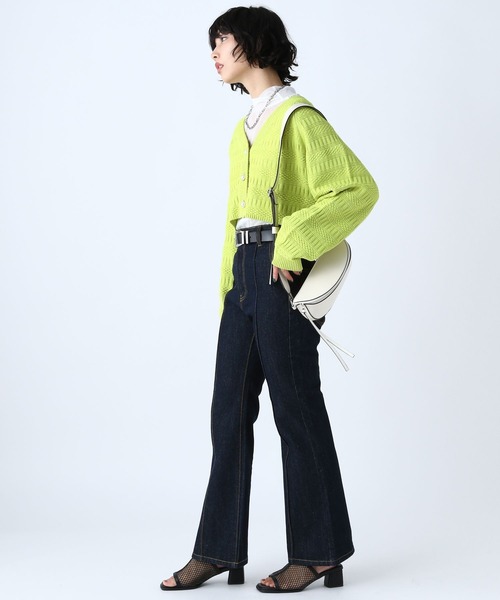 PAGEBOY(ページボーイ)の「ガラアミニットショートカーディガン(カーディガン/ボレロ・レディース・ブラック/オフホワイト/イエロー/グリーン・FREE)」の15枚目の写真