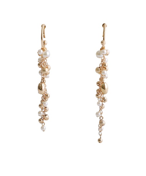 PourVous（プールヴー）の「ミックス パール フープイヤリング 結婚式 同窓会 オケージョン 二次会 （イヤリング・レディース・ゴールド/シルバー・FREE）」の3枚目の写真