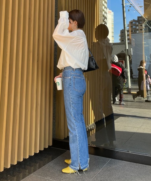 CIAOPANIC（チャオパニック）の「ボウタイ付シアーブラウス（シャツ/ブラウス・レディース・オフホワイト/グリーン/ピンク/ベージュ・FREE）」の10枚目の写真