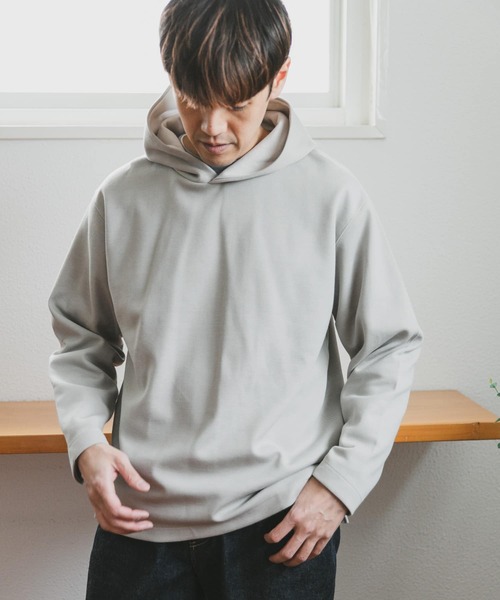 URBAN RESEARCH DOORS（アーバンリサーチドアーズ）の「『抗菌/防臭』ダブルフェイスフーディー（パーカー・メンズ・イエロー/グリーン系その他/オフホワイト・MEDIUM/LARGE）」の4枚目の写真