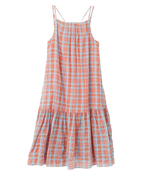 GeeRA（ジーラ）の「チェック柄フレアーキャミワンピース（ワンピース・レディース・オレンジ/ラベンダー・LARGE/MEDIUM）」の11枚目の写真