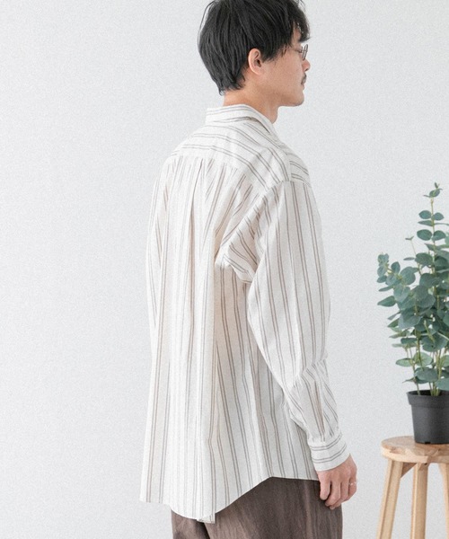 FORK&SPOON（フォークアンドスプーン）の「FORK&SPOON　ストライプシャツ（シャツ/ブラウス・メンズ・ホワイト系その他/グリーン系その他・4/5）」の6枚目の写真