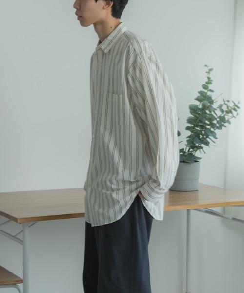 FORK&SPOON（フォークアンドスプーン）の「FORK&SPOON　ストライプシャツ（シャツ/ブラウス・メンズ・ホワイト系その他/グリーン系その他・4/5）」の10枚目の写真