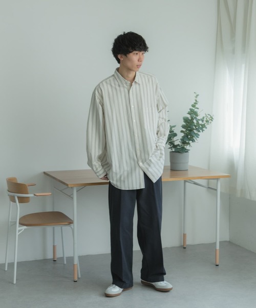 FORK&SPOON（フォークアンドスプーン）の「FORK&SPOON　ストライプシャツ（シャツ/ブラウス・メンズ・ホワイト系その他/グリーン系その他・4/5）」の14枚目の写真
