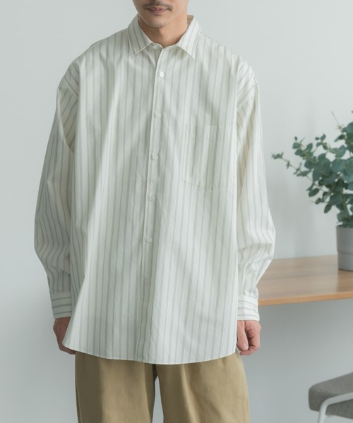 FORK&SPOON（フォークアンドスプーン）の「FORK&SPOON　ストライプシャツ（シャツ/ブラウス・メンズ・ホワイト系その他/グリーン系その他・4/5）」の15枚目の写真