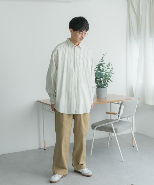 FORK&SPOON（フォークアンドスプーン）の「FORK&SPOON　ストライプシャツ（シャツ/ブラウス・メンズ・ホワイト系その他/グリーン系その他・4/5）」の19枚目の写真