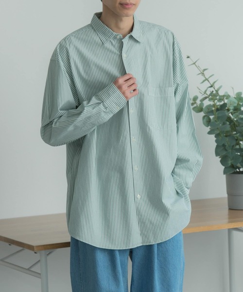 FORK&SPOON（フォークアンドスプーン）の「FORK&SPOON　ストライプシャツ（シャツ/ブラウス・メンズ・ホワイト系その他/グリーン系その他・4/5）」の20枚目の写真