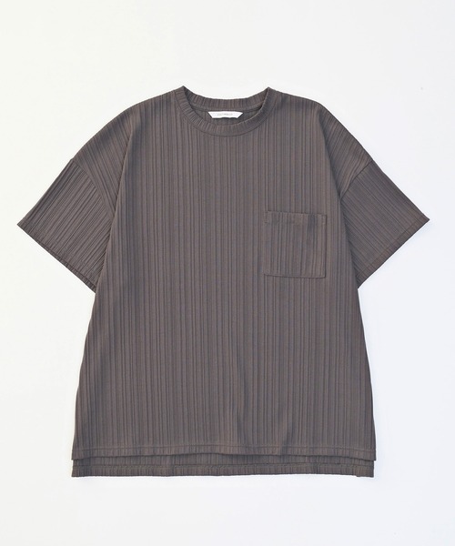 VICTIM（ヴィクティム）の「VICTIM ヴィクティム / PLEATS TEE プリーツTシャツ ビッグシルエットリブカットソー / VTM-23-T-033（Tシャツ/カットソー・メンズ・ダークグレー/ライトグレー/サックスブルー/ブラック・MEDIUM/LARGE/X-LARGE）」の4枚目の写真