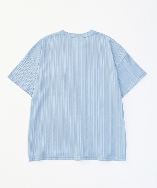 VICTIM（ヴィクティム）の「VICTIM ヴィクティム / PLEATS TEE プリーツTシャツ ビッグシルエットリブカットソー / VTM-23-T-033（Tシャツ/カットソー・メンズ・ダークグレー/ライトグレー/サックスブルー/ブラック・MEDIUM/LARGE/X-LARGE）」の6枚目の写真