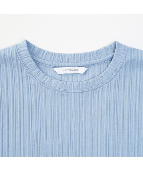 VICTIM（ヴィクティム）の「VICTIM ヴィクティム / PLEATS TEE プリーツTシャツ ビッグシルエットリブカットソー / VTM-23-T-033（Tシャツ/カットソー・メンズ・ダークグレー/ライトグレー/サックスブルー/ブラック・MEDIUM/LARGE/X-LARGE）」の7枚目の写真
