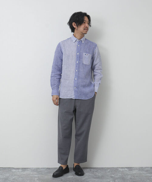 NOLLEY'S goodman(ノーリーズグッドマン)の「クジラ刺しゅう リネンボタンダウンシャツ(シャツ/ブラウス・メンズ・ホワイト/イエロー/サックスブルー/ブルー系その他/ブラック・S/M/L/XL)」の20枚目の写真