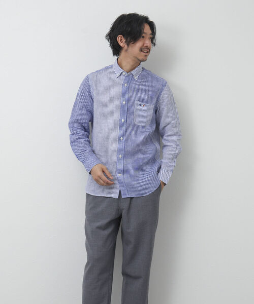 NOLLEY'S goodman(ノーリーズグッドマン)の「クジラ刺しゅう リネンボタンダウンシャツ(シャツ/ブラウス・メンズ・ホワイト/イエロー/サックスブルー/ブルー系その他/ブラック・S/M/L/XL)」の21枚目の写真