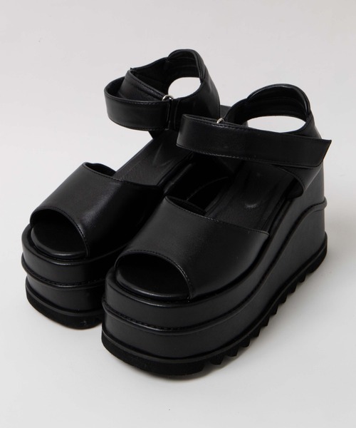 WEGO（ウィゴー）の「WEGO/ウェーブボリュームサンダル（サンダル・レディース・ブラック・MEDIUM/LARGE）」の5枚目の写真