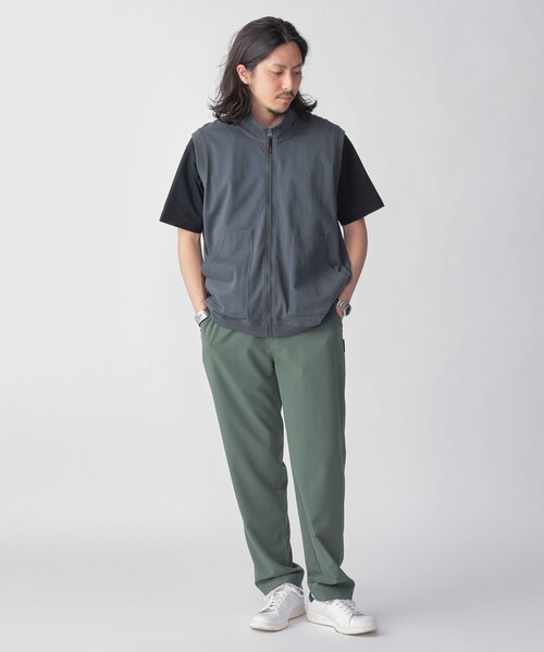 HINSON(ヒンソン)の「*【SHIPS別注】HINSON: スタンド ジップ カットソー ベスト(ベスト・メンズ・オレンジ/ネイビー/ダークグレー/キャメル・MEDIUM/LARGE)」の5枚目の写真