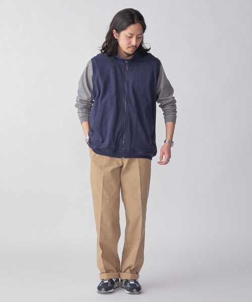 HINSON(ヒンソン)の「*【SHIPS別注】HINSON: スタンド ジップ カットソー ベスト(ベスト・メンズ・オレンジ/ネイビー/ダークグレー/キャメル・MEDIUM/LARGE)」の8枚目の写真