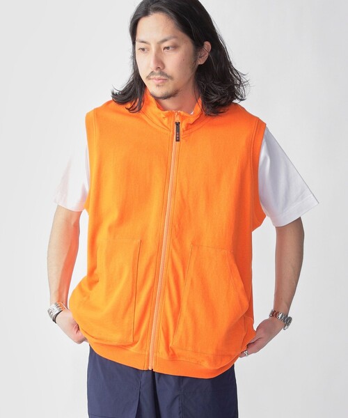 HINSON(ヒンソン)の「*【SHIPS別注】HINSON: スタンド ジップ カットソー ベスト(ベスト・メンズ・オレンジ/ネイビー/ダークグレー/キャメル・MEDIUM/LARGE)」の12枚目の写真