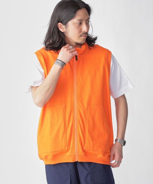 HINSON(ヒンソン)の「*【SHIPS別注】HINSON: スタンド ジップ カットソー ベスト(ベスト・メンズ・オレンジ/ネイビー/ダークグレー/キャメル・MEDIUM/LARGE)」の13枚目の写真